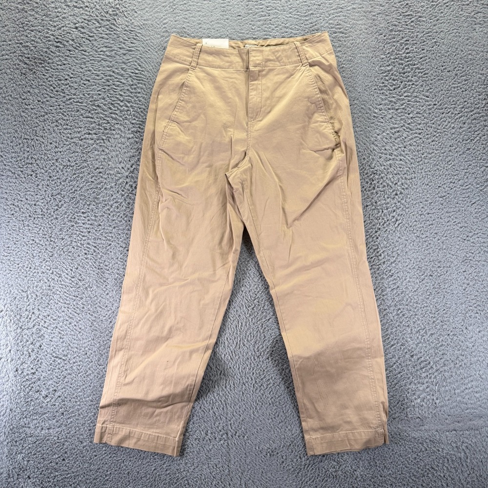 A New Day Pant Womens 8 Beige Cotton Chino Straight Leg Business Preppy Stretch
